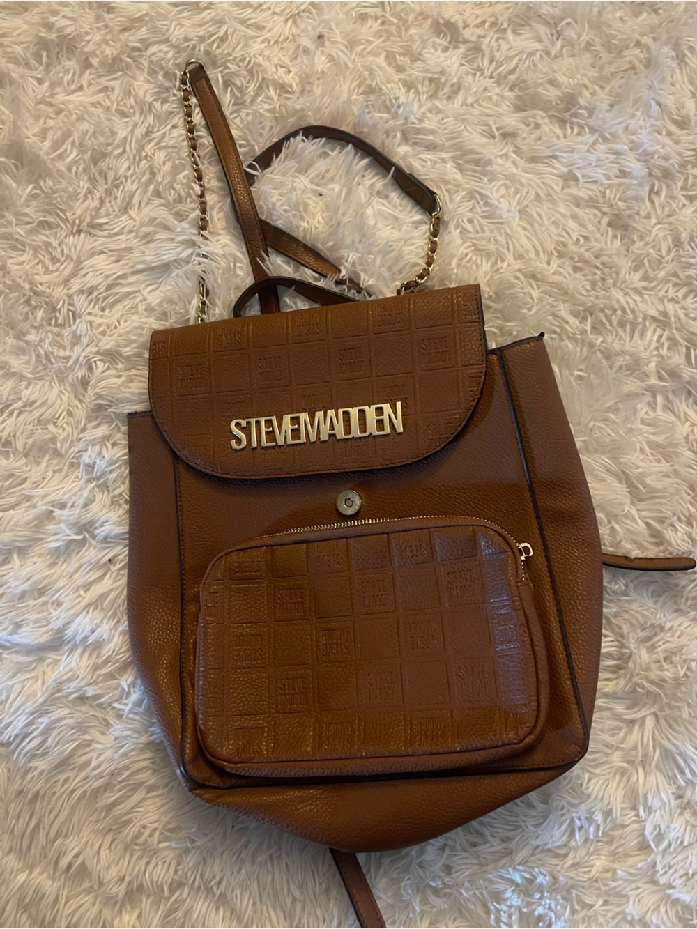 Source Unknown Steve Madden Brown Convertible Backpack Crossbody